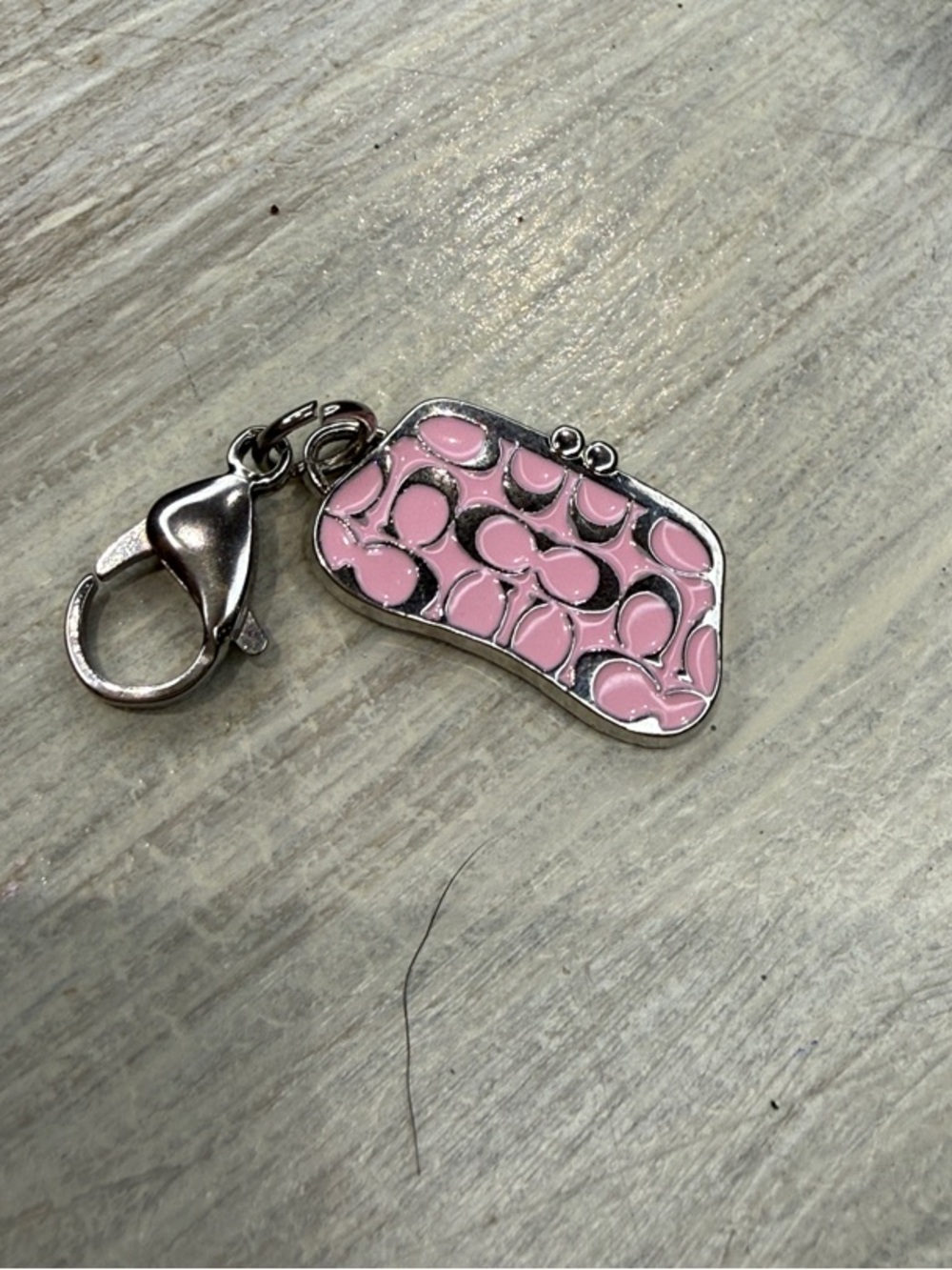 Coach Pink Enamel Signature Mini Charm